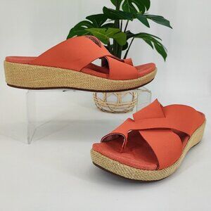 Spenco Woman’s Oasis Terracotta 8 Supportive Espadrille Wedge Sandal Size 10 W